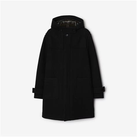 Wool Duffle Coat in Black/snug 